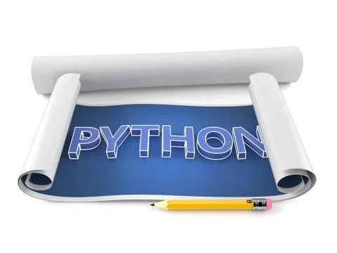 Python text on blueprint Stock Illustration