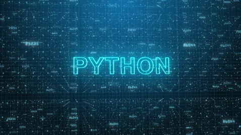 Python Text on Futuristic Cyberspace Background. 3D Grid and Binary Numbers. Stock Footage 248811420