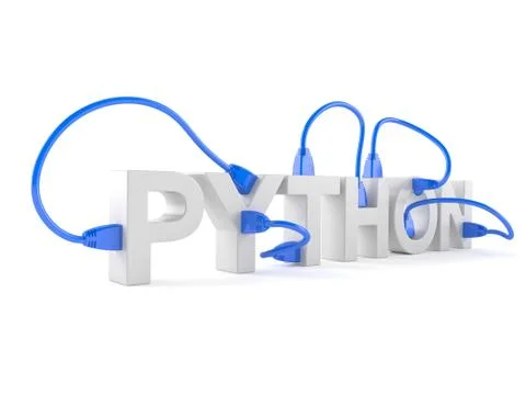 Python text with network cables Stock Illustration