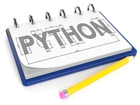 Python text with notebook Stock Illustration