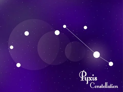 Pyxis constellation. Starry night sky. Cluster of stars, galaxy. Deep space.  Stock Illustration
