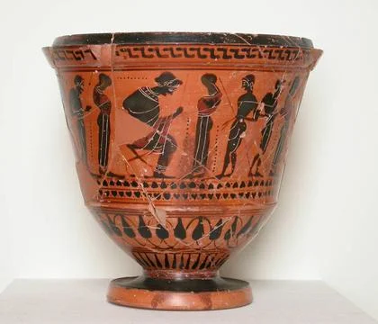 Pyxis (Container for Personal Objects) 550 BCE 500 BCE Greece. There is a ... Stock Photos