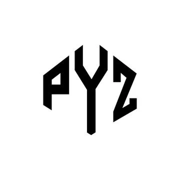 PYZ letter logo design with polygon shape. PYZ polygon and cube shape logo .. Stock Illustration