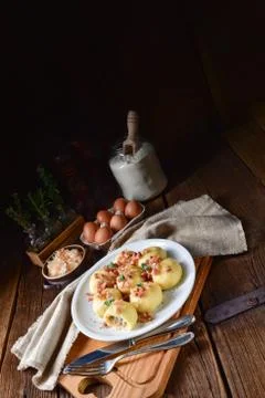 Pyzy are a type of polish dumpling Stock Photos