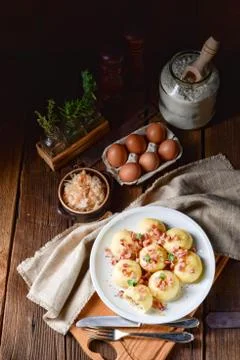 Pyzy are a type of polish dumpling Stock Photos
