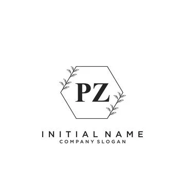 PZ Initial handwriting logo design Stock Illustration