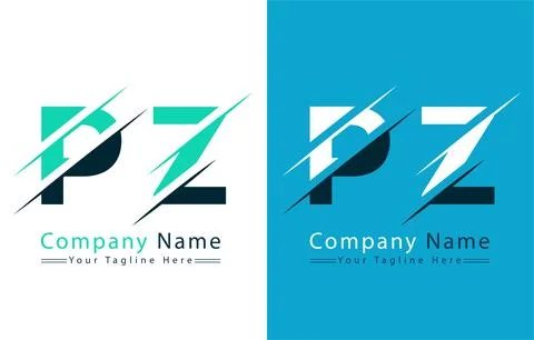 PZ Letter Logo Vector Design Template Elements Illustrazione stock