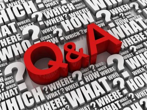 Q and a 3d illustration イラスト素材