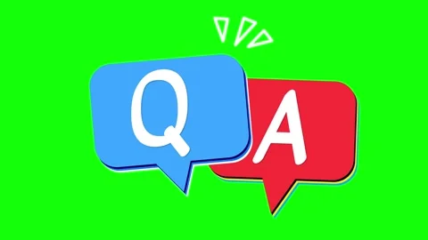 Q and A Chat Bubble Animation on Green Screen, Colorful Question Answer Stock Footage 310949217