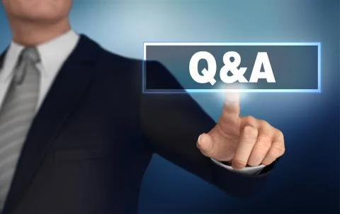 Q and a   pushing concept 3d illustration Stock Illustration