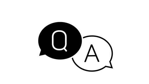 Q and a question and answer animated session icon q n a neon 4k green screen Stock Footage 304098487