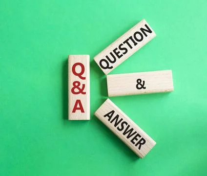 Q and A - Question and Answer. Wooden cubes with words Q and A. Beautiful g.. Stock Photos