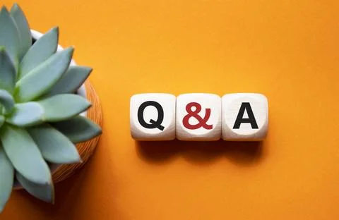 Q and A - Question and Answer. Wooden cubes with words Q and A. Beautiful o.. Stock Photos