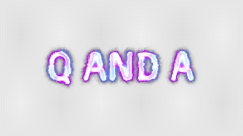 Q and a session neon effects, text animation on transparent background Stock Footage 301303920