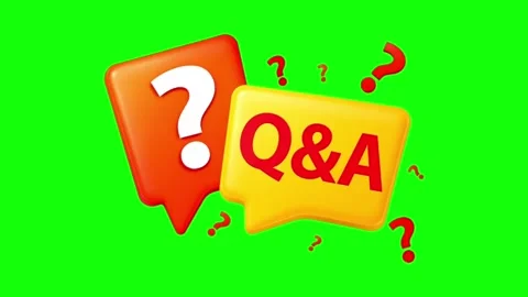 Q and A Speech Bubble Animation with Question Marks on Green Screen Stock Footage 341675136