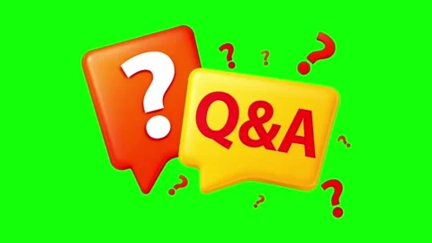 Q and A Speech Bubble Animation with Question Marks on Green Screen Stock Footage 341675161
