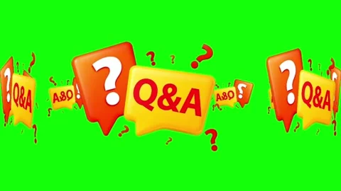 Q and A Speech Bubble Animation with Question Marks on Green Screen Stock Footage 341675188