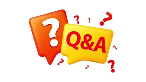 Q and A Speech Bubble Animation with Question Marks on White Background Stock Footage 341675189