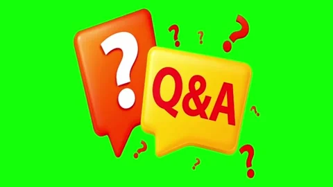 Q and A Speech Bubble Animation with Question Marks on Green Screen Stock Footage 341675193