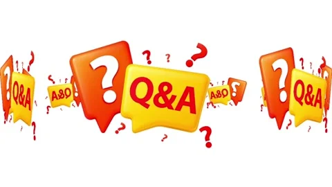 Q and A Speech Bubble Animation with Question Marks on White Background Stock Footage 341675401