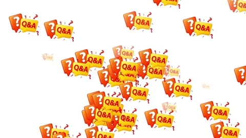 Q and A Speech Bubble Animation with Question Marks on White Background Stock Footage 341675405