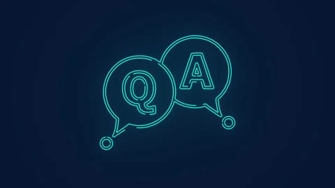 Q And A speech bubble FAQ question and answers animation Stock Footage 264959988