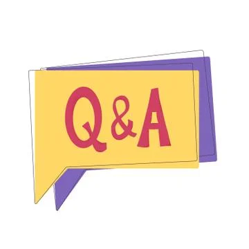 Q and A text emblem. Question &amp; Answer. Vector           illustration. Stock Illustration
