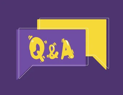 Q and A text emblem. Question &amp; Answer. Vector           illustration. Stock Illustration