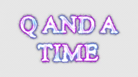 Q and a time neon effects, text animation on transparent background Vidéo 303343299