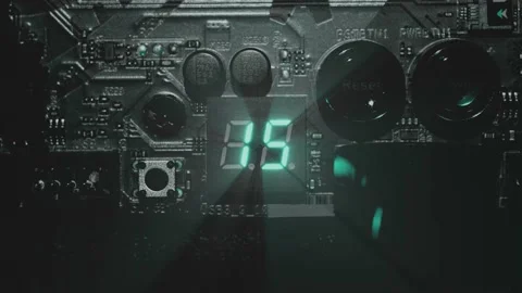 Q-Code Motherboard Startup computer Loading pc 4k Stock Footage 172593560