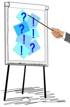Q&amp;a concept drawn on a flipchart Stock Illustration