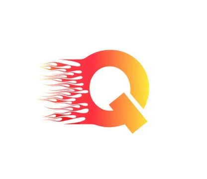 Q Fire Creative Alphabet Logo Design Concept Stockillustratie