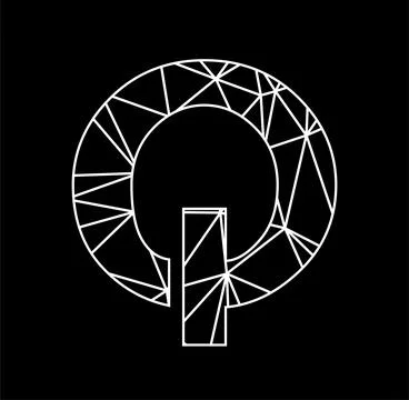 Q geometric triangle block chain font Stock Illustration