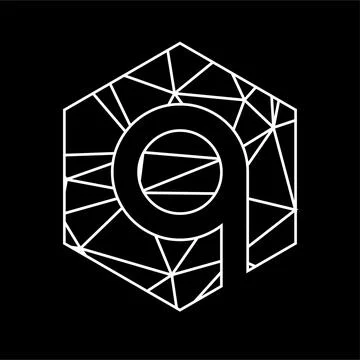 Q geometric triangle blockchain font Illustrazione stock