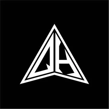 Q H initials in the form of a modern minimalist arrow. perfect for letters, g Stock Illustration