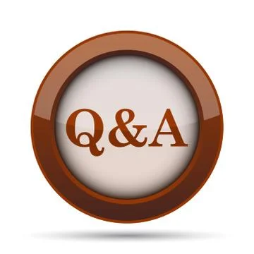 Q&amp;A icon. Internet button on white background. . 库存插图