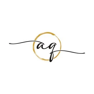 A Q Initial Script Letter Beauty Logo Template Illustrazione stock