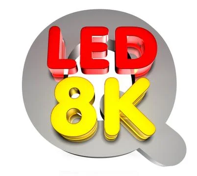 Q lED 8K 3D. Stock Illustration