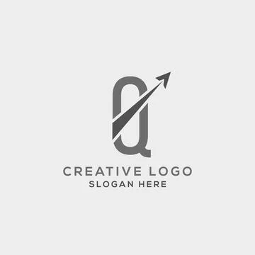Q letter initial incorporated with Arrow logo design vector illustration. Usa イラスト素材