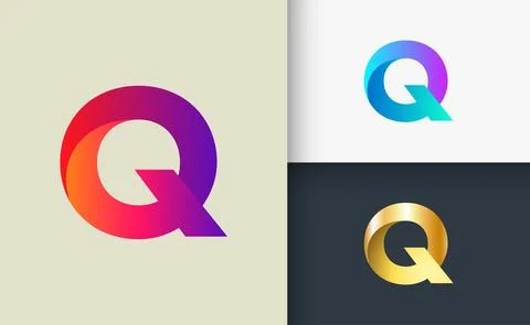 Q letter logo 3d type logo Stock Illustration