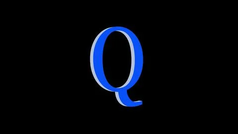 Q letter logo loopable blue color black background Illustrazione stock