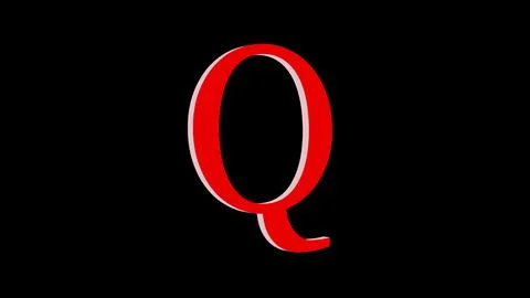 Q letter logo loopable red color black background Illustrazione stock