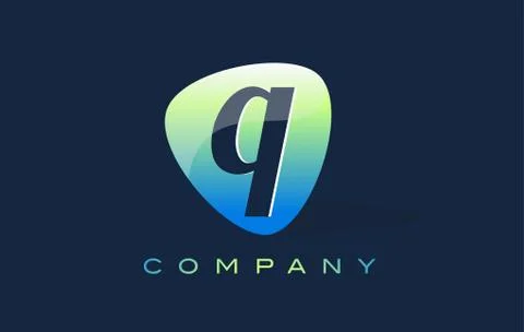 Q Letter Logo. Oval Shape Modern Design Stock Illustration