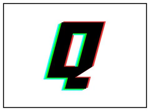 Q letter logo, vector desing font .Dynamic, split-color, shadow of  number re Stock Illustration