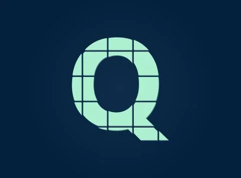 Q letter logo, vector desing font.  Made of knife cut. For logo, brand label, Stock Illustration