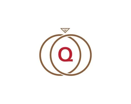 Q letter ring diamond logo 스톡 일러스트