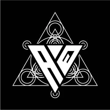 A Q Monogram letter logo with triangle shape design template with sacred geom Stock Illustration