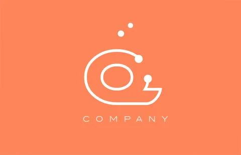 Q orange white dot line alphabet letter logo icon design. Creative template.. Stock Illustration