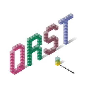 Q R S T - Pixel Isometric Alphabet Stock Illustration