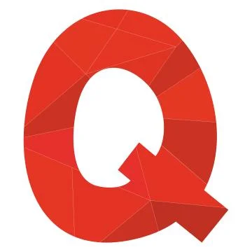 Q red alphabet vector letter isolated on white background Stock Illustration